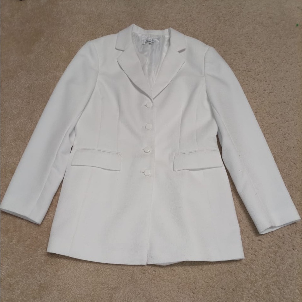 White button-down jacket